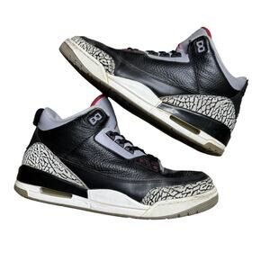 NIKE AIR JORDAN CEMENT 3 BRED 12 BASKETBALL SHOES USED BLACK RED 2011 RETRO